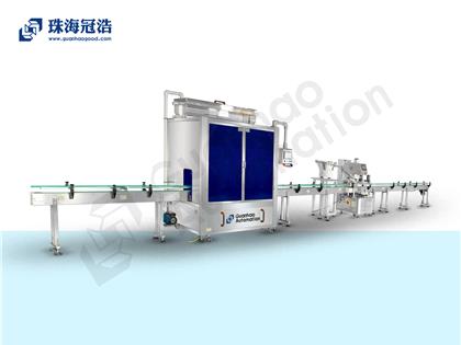 自動16頭醫(yī)用鹽水防腐灌裝、旋蓋生產(chǎn)線